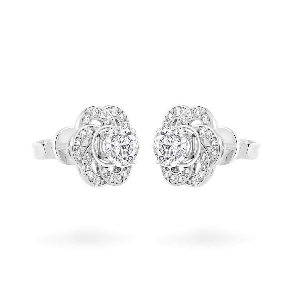 Hoa tai vàng trắng 14K gắn đá CZ DOJI AFEJ000118F2CZ1 