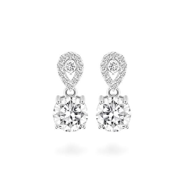 Hoa tai vàng trắng 14K gắn đá CZ DOJI AFEJ000499F2CZ1