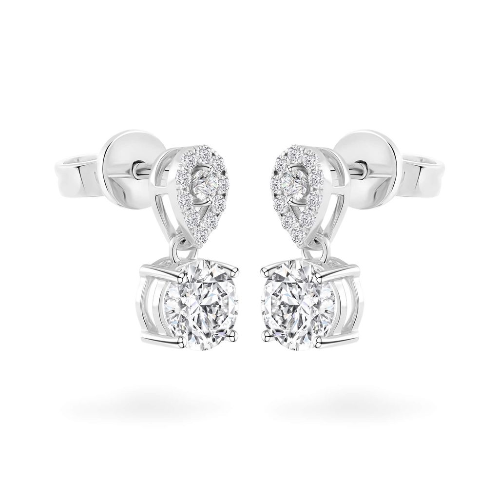 Hoa tai vàng trắng 14K gắn đá CZ DOJI AFEJ000499F2CZ1 