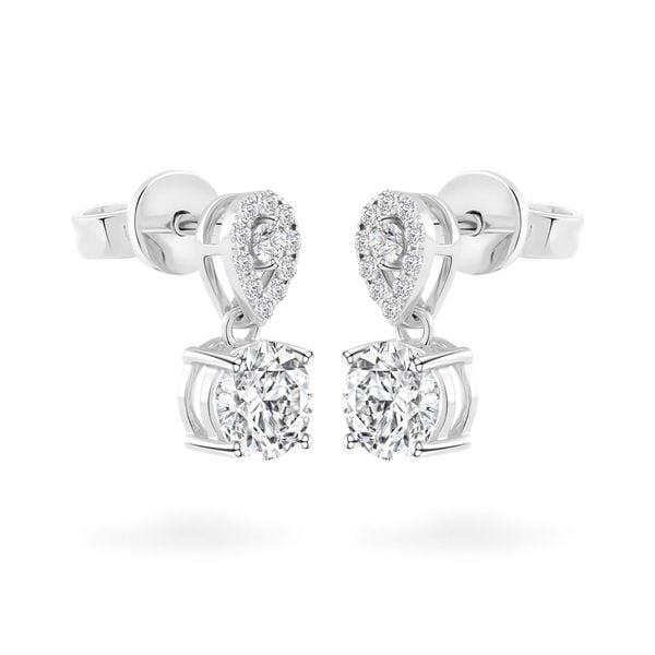 Hoa tai vàng trắng 14K gắn đá CZ DOJI AFEJ000499F2CZ1