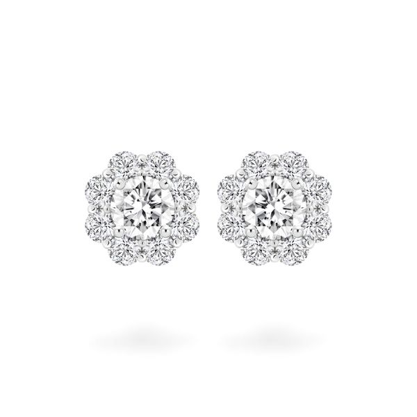 Hoa tai vàng trắng 14K gắn đá CZ DOJI AFEJ000500F2CZ1