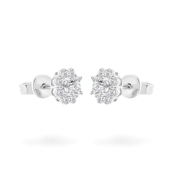 Hoa tai vàng trắng 14K gắn đá CZ DOJI AFEJ000500F2CZ1