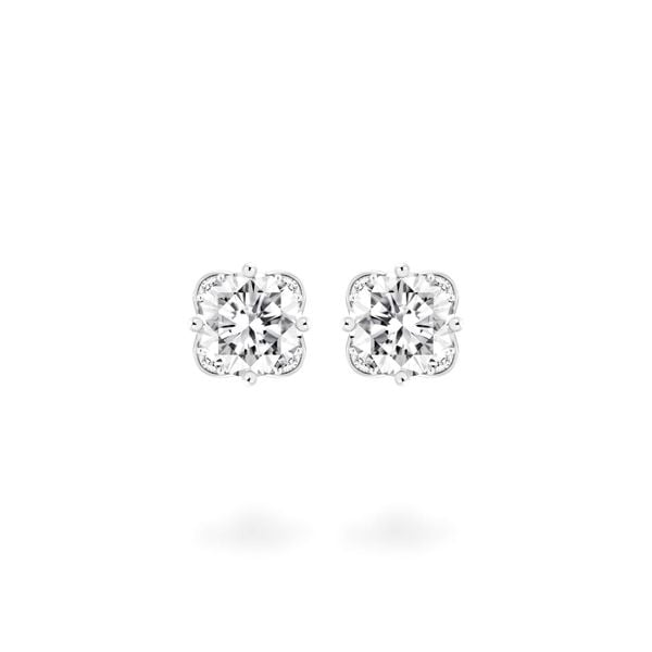 Hoa tai vàng trắng 14K gắn đá CZ DOJI AFEJ000501F2CZ1