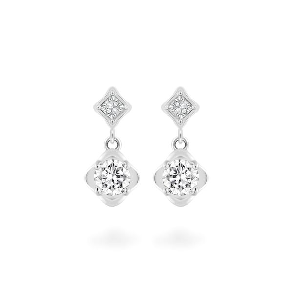 Hoa tai vàng trắng 14K gắn đá CZ DOJI AFEJ000502F2CZ1