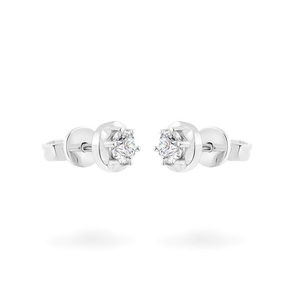 Hoa tai vàng trắng 14K gắn đá CZ DOJI AFEJ000504F2CZ1