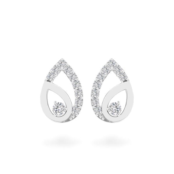 Hoa tai vàng trắng 14K gắn đá CZ DOJI AFEJ000505F2CZ1