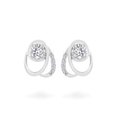 Hoa tai vàng trắng 14K gắn đá CZ DOJI AFEJ000506F2CZ1