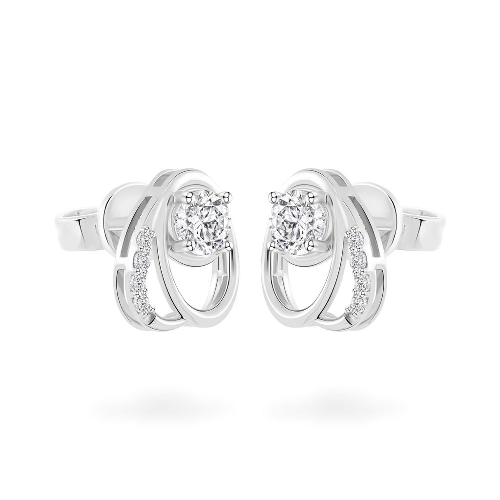 Hoa tai vàng trắng 14K gắn đá CZ DOJI AFEJ000506F2CZ1 