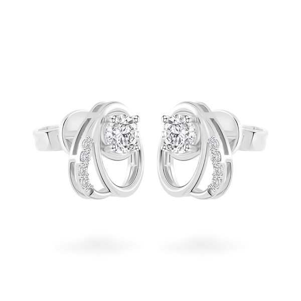 Hoa tai vàng trắng 14K gắn đá CZ DOJI AFEJ000506F2CZ1