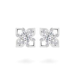 Hoa tai vàng trắng 14K gắn đá CZ DOJI AFEJ000508F2CZ1