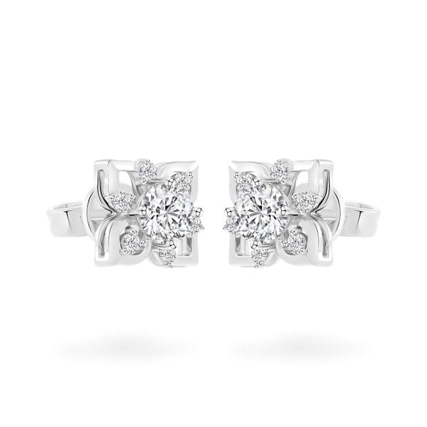 Hoa tai vàng trắng 14K gắn đá CZ DOJI AFEJ000508F2CZ1