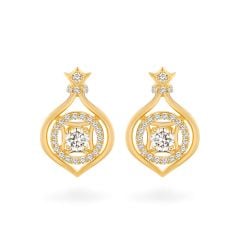 Hoa tai vàng vàng 14K gắn đá CZ DOJI AFEJ000516F1CZ1