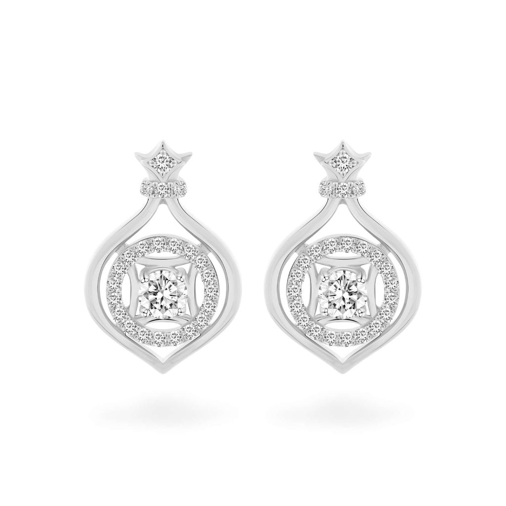 Hoa tai vàng trắng 14K gắn đá CZ DOJI AFEJ000516F2CZ1 