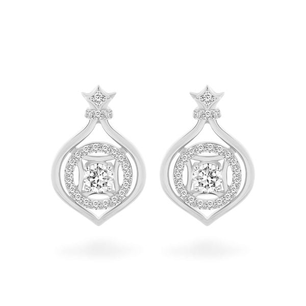 Hoa tai vàng trắng 14K gắn đá CZ DOJI AFEJ000516F2CZ1