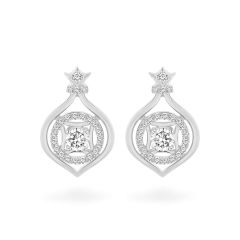 Hoa tai vàng trắng 14K gắn đá CZ DOJI AFEJ000516F2CZ1