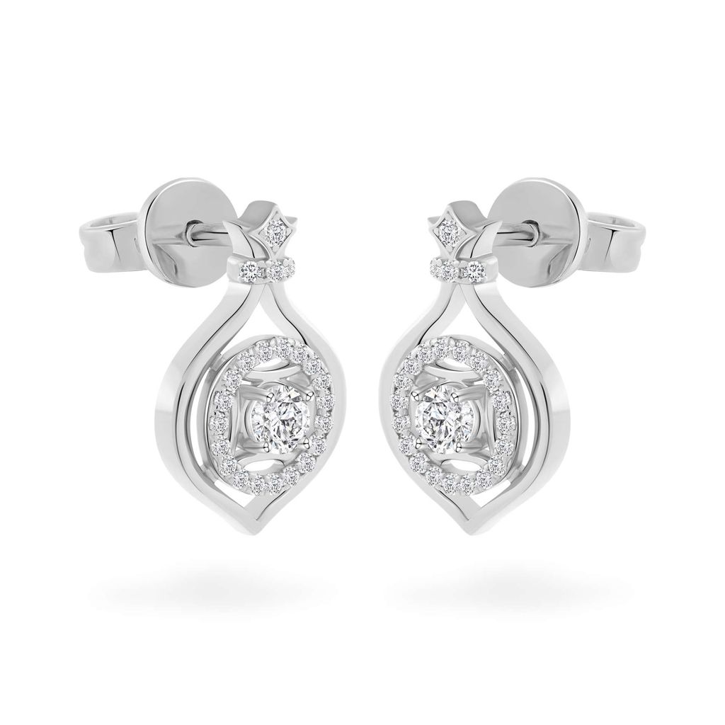 Hoa tai vàng trắng 14K gắn đá CZ DOJI AFEJ000516F2CZ1 