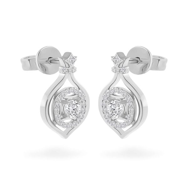 Hoa tai vàng trắng 14K gắn đá CZ DOJI AFEJ000516F2CZ1