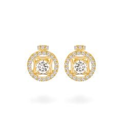 Hoa tai vàng vàng 14K gắn đá CZ DOJI AFEJ000517F1CZ1