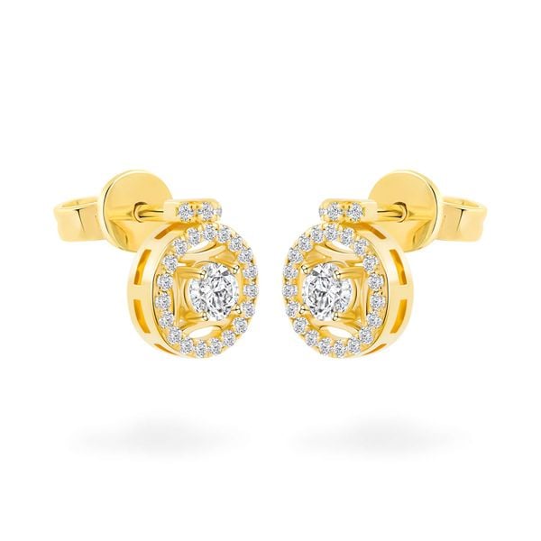 Hoa tai vàng vàng 14K gắn đá CZ DOJI AFEJ000517F1CZ1