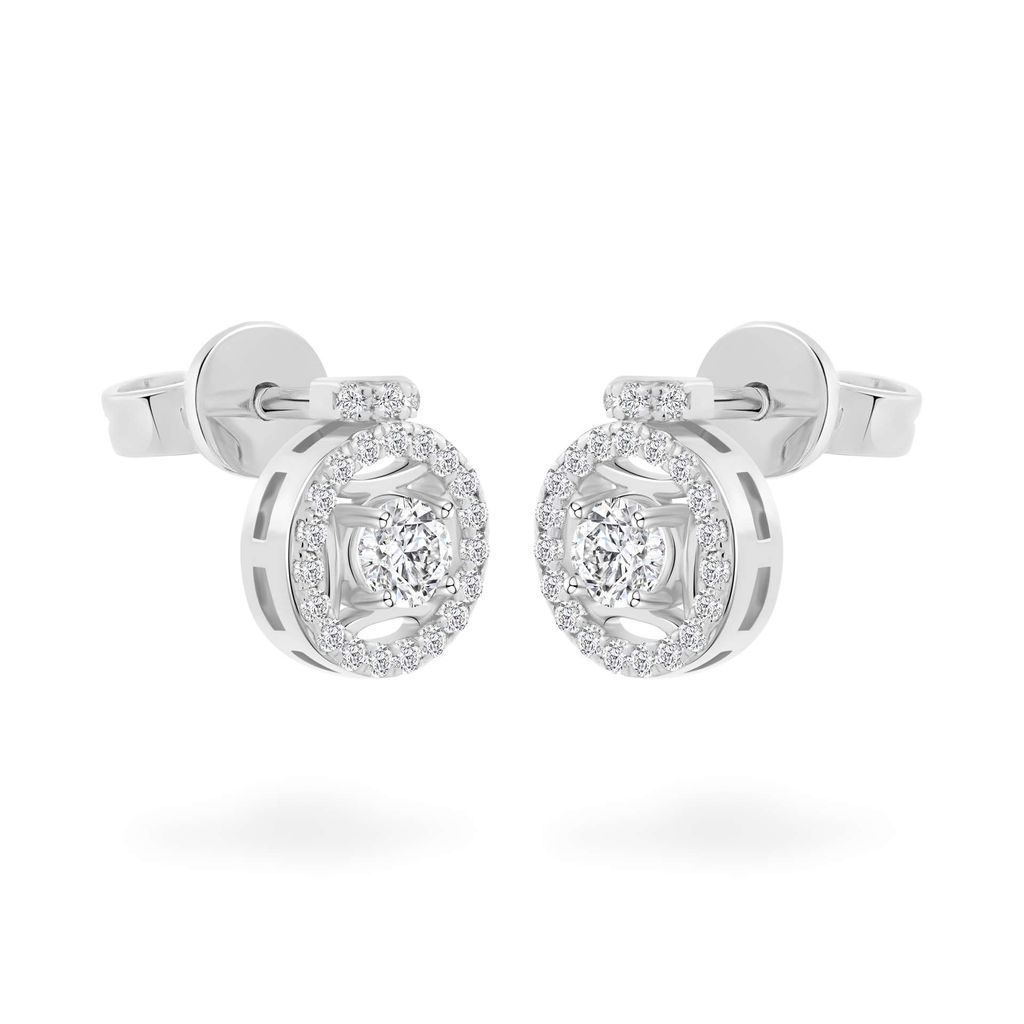 Hoa tai vàng trắng 14K gắn đá CZ DOJI AFEJ000517F2CZ1 