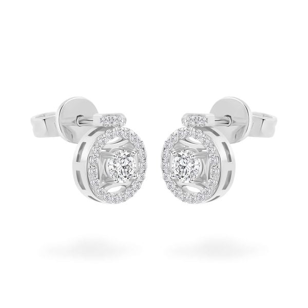 Hoa tai vàng trắng 14K gắn đá CZ DOJI AFEJ000517F2CZ1