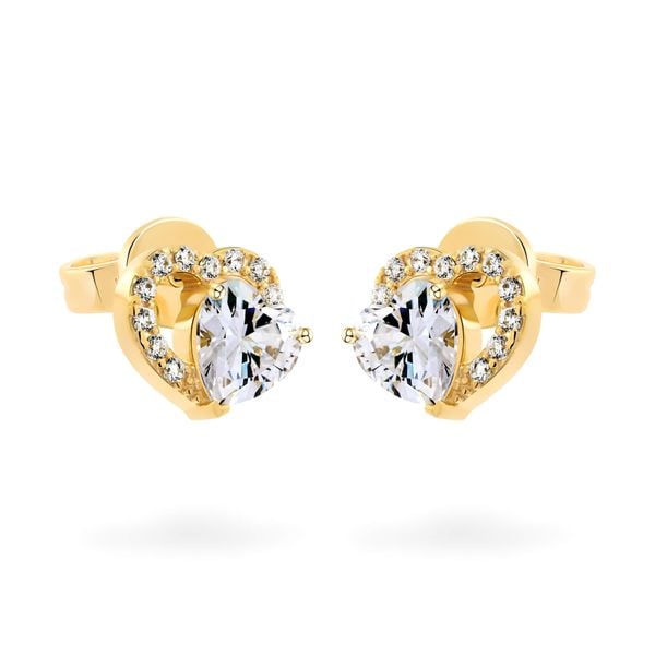 Hoa tai vàng vàng 14K gắn đá CZ DOJI AFEJ000525F1CZ1