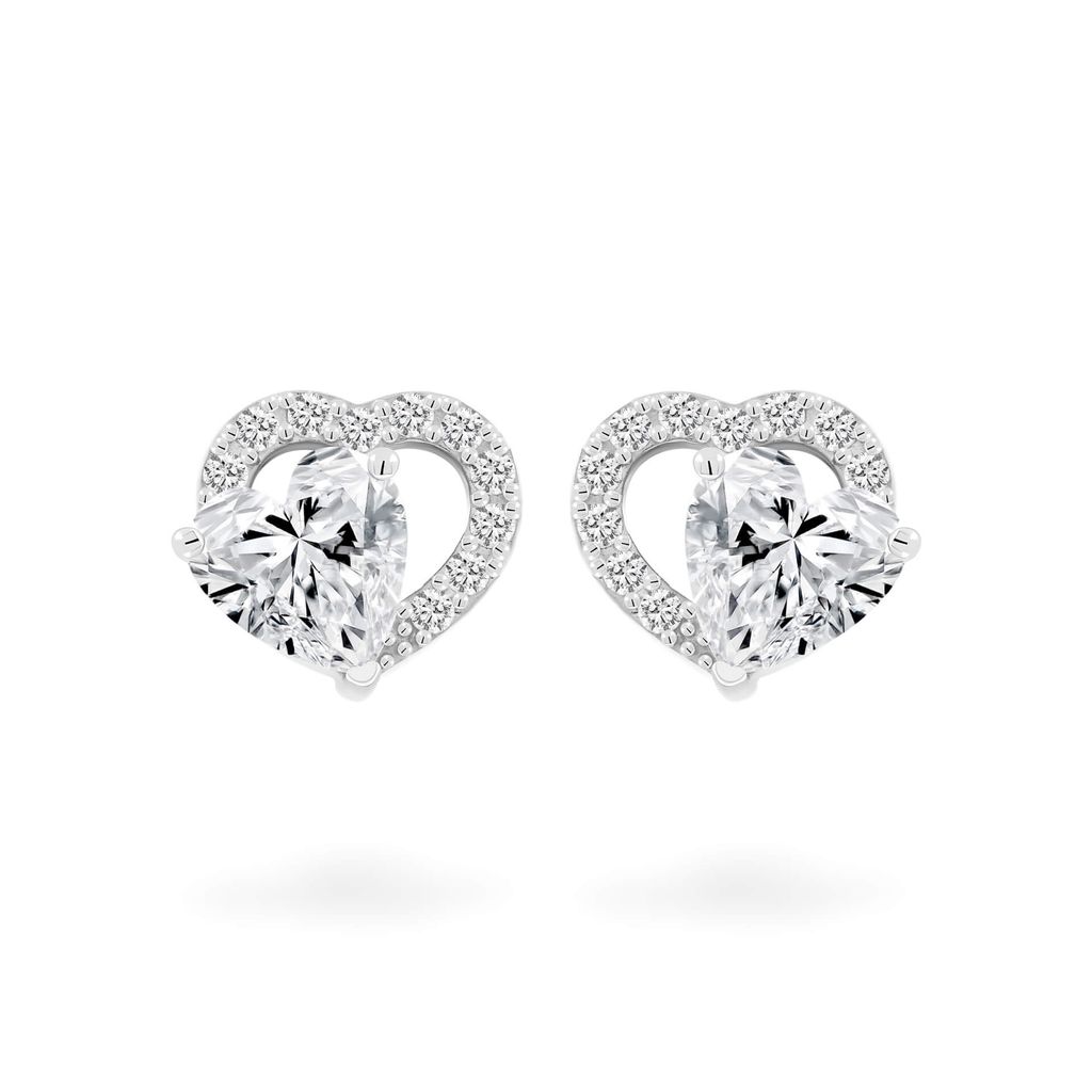 Hoa tai vàng trắng 14K gắn đá CZ DOJI AFEJ000525F2CZ1 