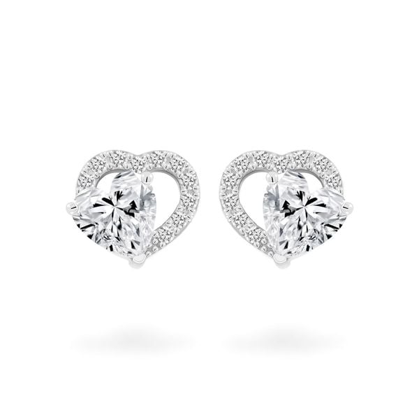 Hoa tai vàng trắng 14K gắn đá CZ DOJI AFEJ000525F2CZ1