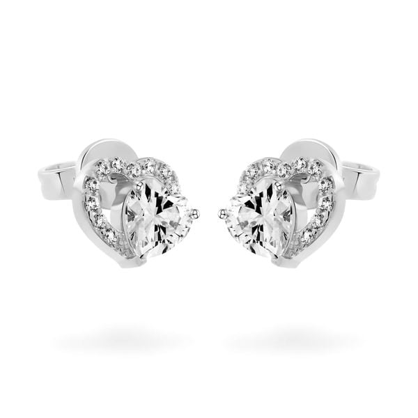 Hoa tai vàng trắng 14K gắn đá CZ DOJI AFEJ000525F2CZ1