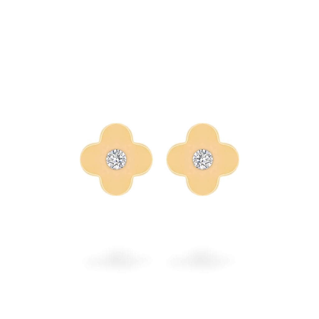 Hoa tai vàng vàng 14K gắn đá CZ DOJI AFEJ000528F1CZ1 