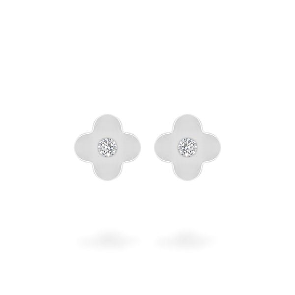 Hoa tai vàng trắng 14K gắn đá CZ DOJI AFEJ000528F2CZ1