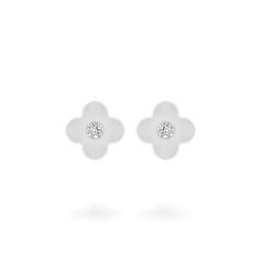 Hoa tai vàng trắng 14K gắn đá CZ DOJI AFEJ000528F2CZ1