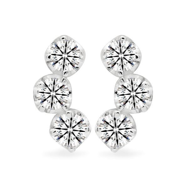 Hoa tai vàng trắng 14K gắn đá CZ DOJI AFEK000222F2CZ1