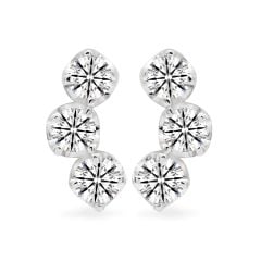 Hoa tai vàng trắng 14K gắn đá CZ DOJI AFEK000222F2CZ1