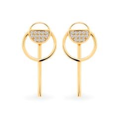 Hoa tai vàng vàng 14K gắn đá CZ DOJI AFEK000223F1CZ1