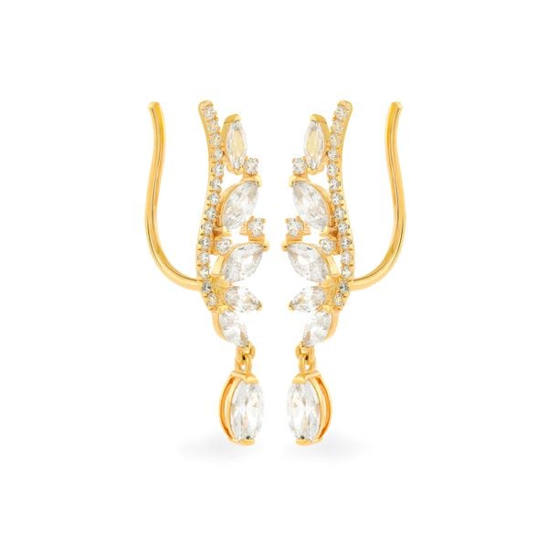 Hoa tai vàng vàng 14K gắn đá CZ DOJI AFEK000288F1CZ1