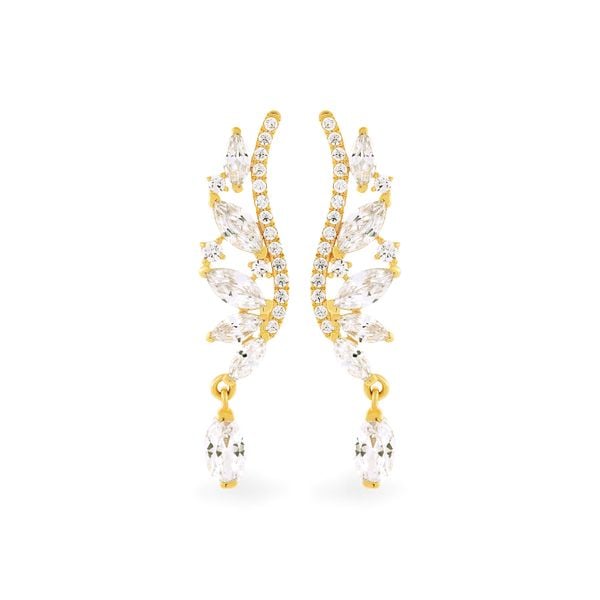 Hoa tai vàng vàng 14K gắn đá CZ DOJI AFEK000288F1CZ1