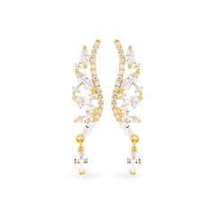 Hoa tai vàng vàng 14K gắn đá CZ DOJI AFEK000288F1CZ1