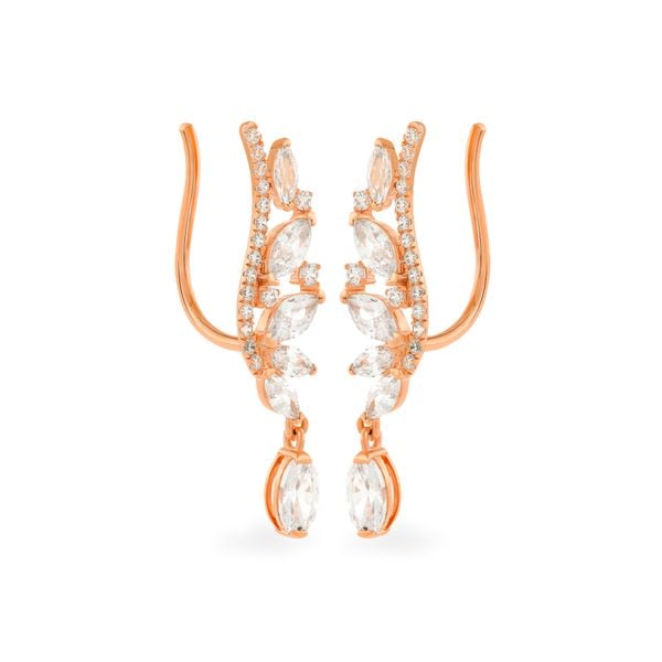 Hoa tai vàng hồng 14K gắn đá CZ DOJI AFEK000288F3CZ1