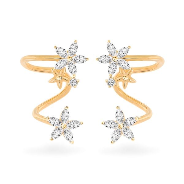 Hoa tai vàng vàng 14K gắn đá CZ DOJI AFEK000320F1CZ1