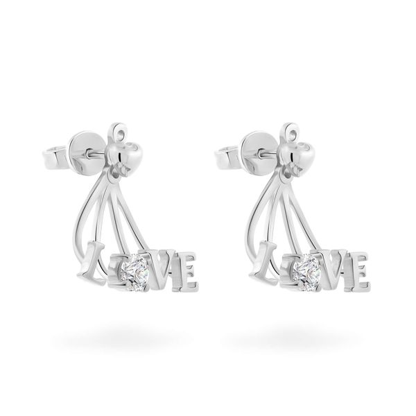 Hoa tai vàng trắng 14K gắn đá CZ DOJI AFEK000341F2CZ1