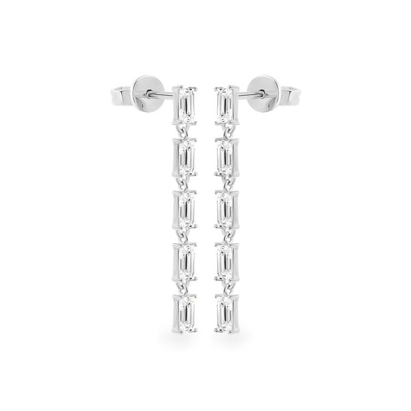 Hoa tai vàng trắng 14K gắn đá CZ DOJI AFEK000387F2CZ1