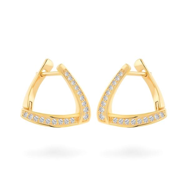 Hoa tai vàng vàng 14K gắn đá CZ DOJI AFEK000390F1CZ1