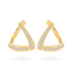 Hoa tai vàng vàng 14K gắn đá CZ DOJI AFEK000390F1CZ1