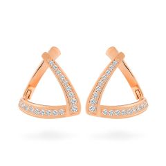 Hoa tai vàng hồng 14K gắn đá CZ DOJI AFEK000390F3CZ1