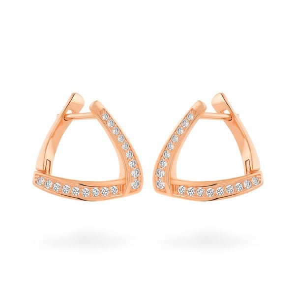 Hoa tai vàng hồng 14K gắn đá CZ DOJI AFEK000390F3CZ1