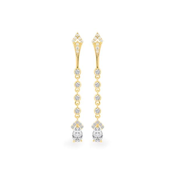 Hoa tai vàng vàng 14K gắn đá CZ DOJI AFEK000392F1CZ1