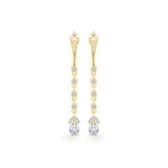 Hoa tai vàng vàng 14K gắn đá CZ DOJI AFEK000392F1CZ1