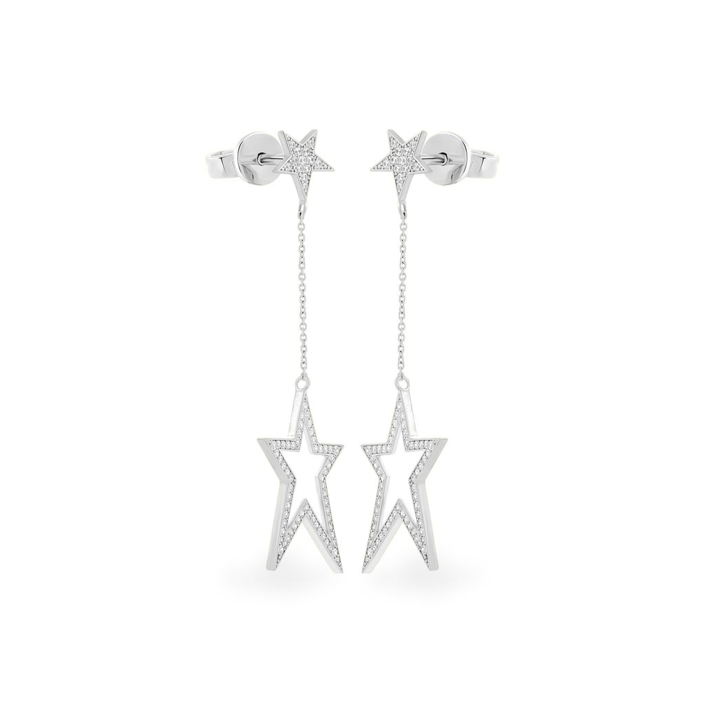 Hoa tai vàng trắng 14K gắn đá CZ DOJI AFEK000393F2CZ1 