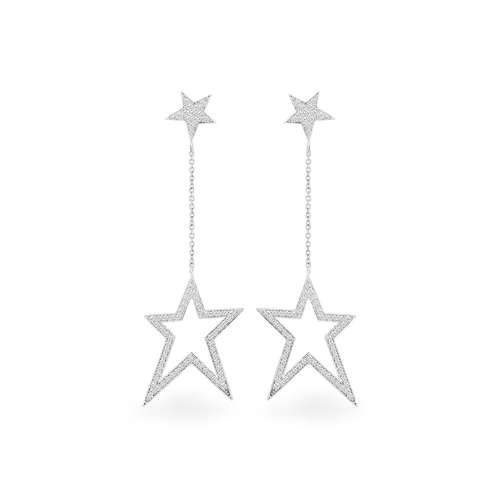 Hoa tai vàng trắng 14K gắn đá CZ DOJI AFEK000393F2CZ1 